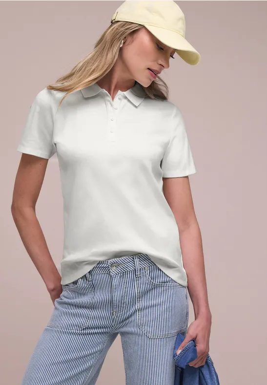 Kurzarm Poloshirt in Rippstruktur