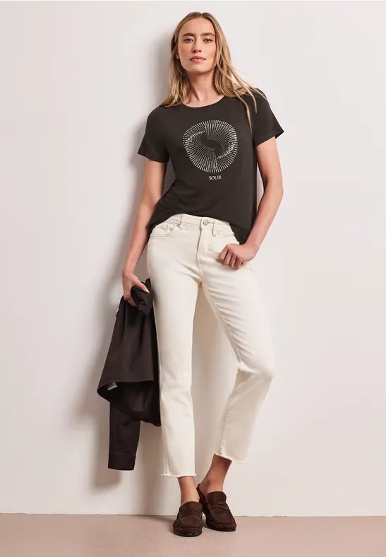 Kurzarm Shirt mit Rundhals und Print