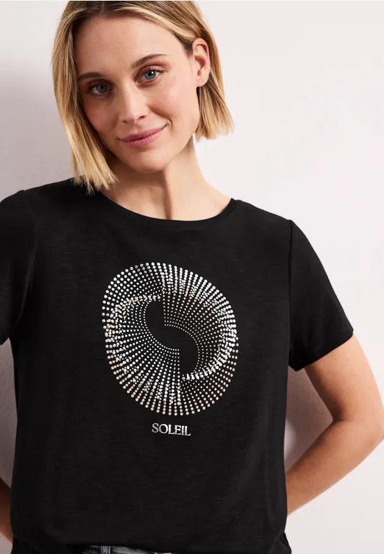 Kurzarm Shirt mit Rundhals und Print