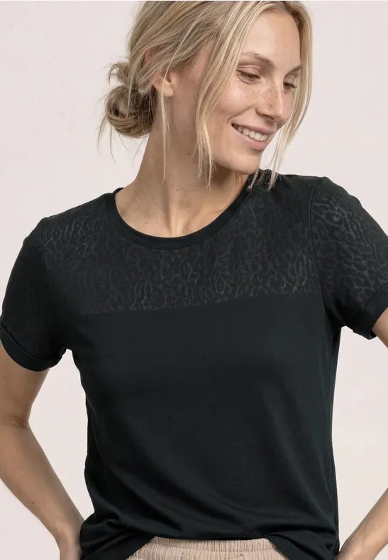 Kurzarm Shirt mit Ausbrennerdetails