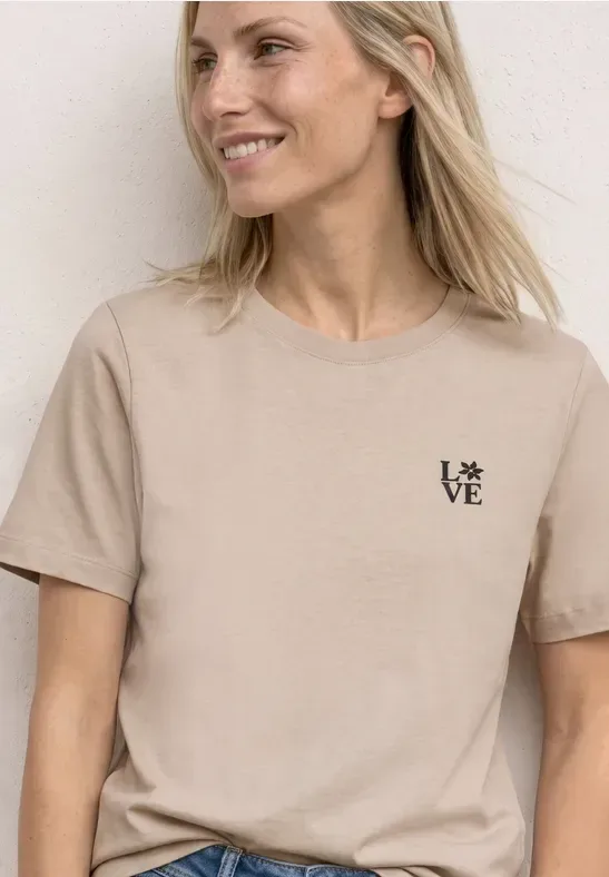 STREET ONE Kurzarmshirt Sommershirt mit Rundhals und Printdetail