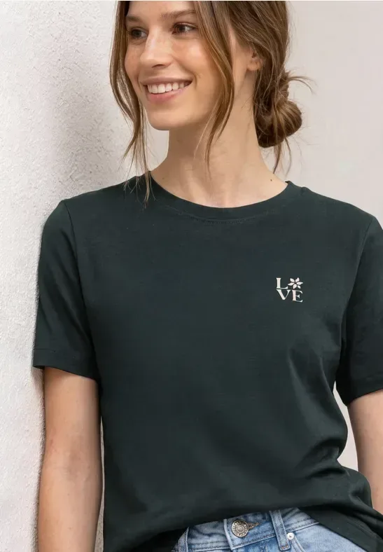 STREET ONE Kurzarmshirt Sommershirt mit Rundhals und Printdetail