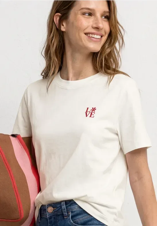 STREET ONE Kurzarmshirt Sommershirt mit Rundhals und Printdetail