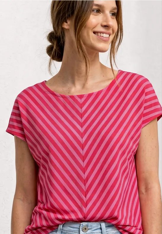 Kurzarm Shirt mit Streifenmuster