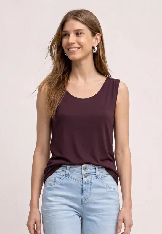 Top aus Jersey mit Elastiksaum