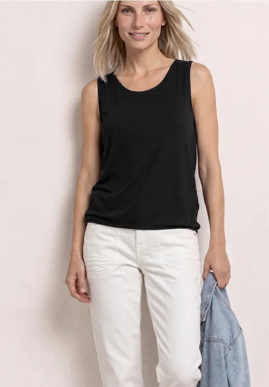 STREET ONE Shirttop Sommertop mit Elastiksaum