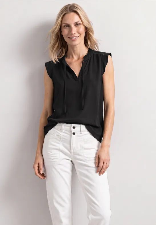 Top mit Strukturmix und Crochet