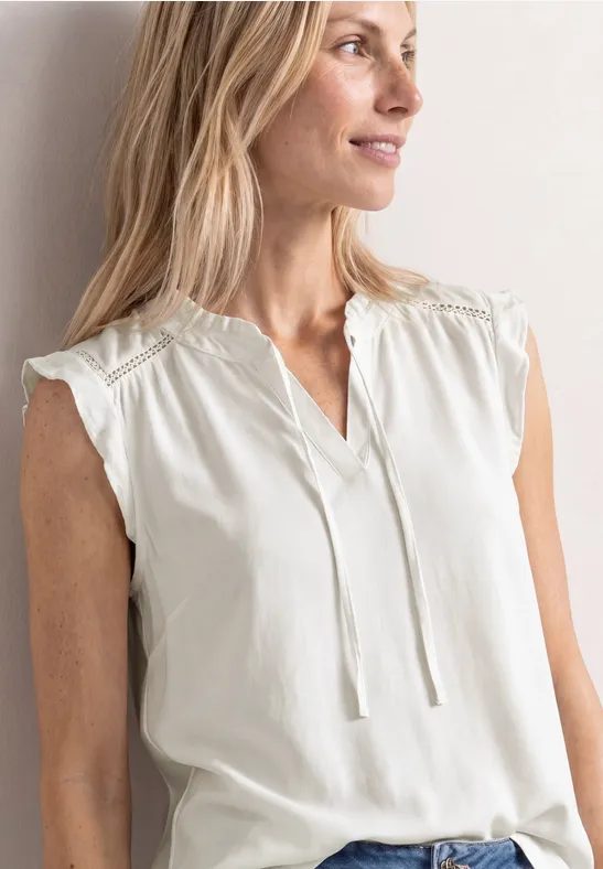 Top mit Strukturmix und Crochet