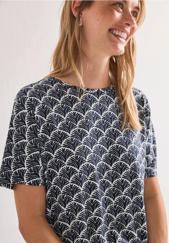 Kurzarm Shirt mit Rundhals und Print