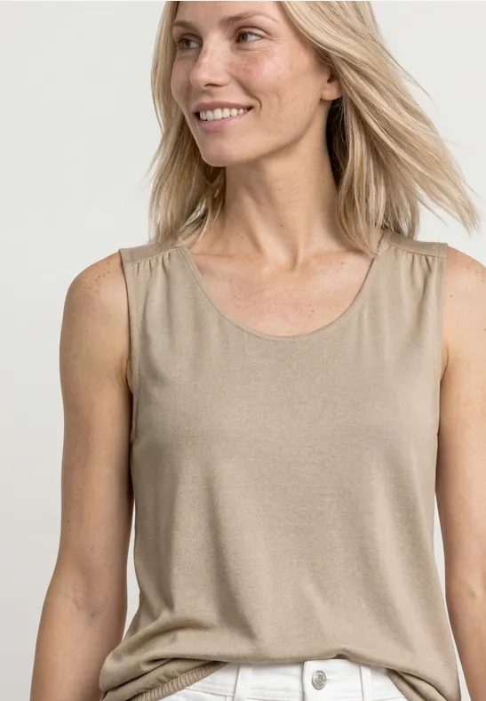 Top aus Jersey mit Elastiksaum