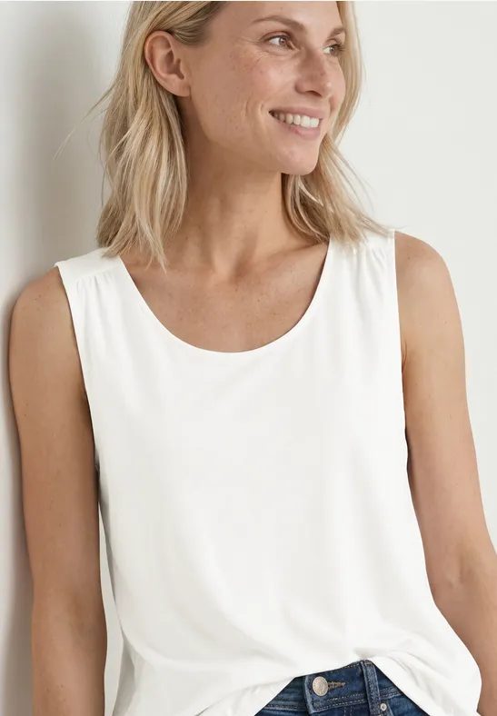 Top aus Jersey mit Elastiksaum