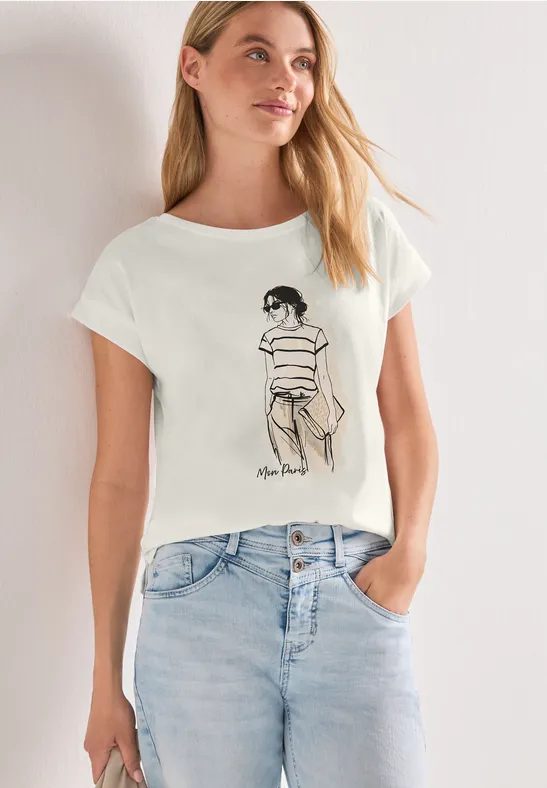 Dropped Shoulder Shirt mit Frontprint