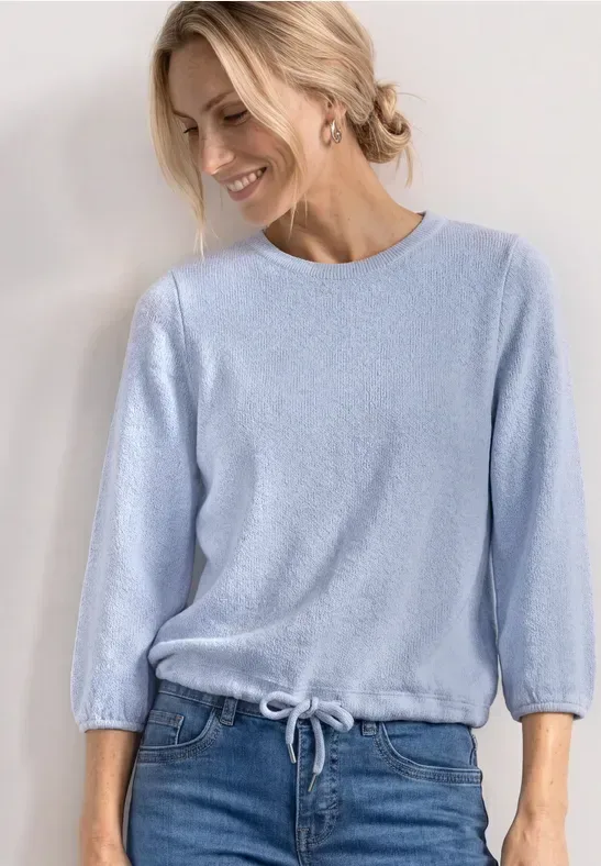 STREET ONE Rundhalsshirt 3/4-Arm Shirt im Strick-Look