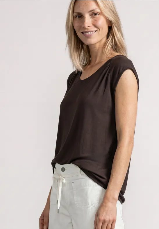Dropped Shoulder Shirt mit Elastiksaum