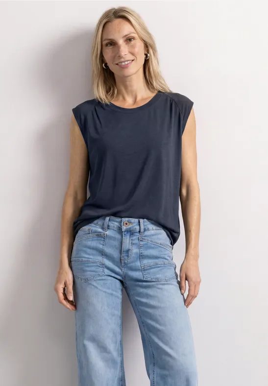Dropped Shoulder Shirt mit Elastiksaum