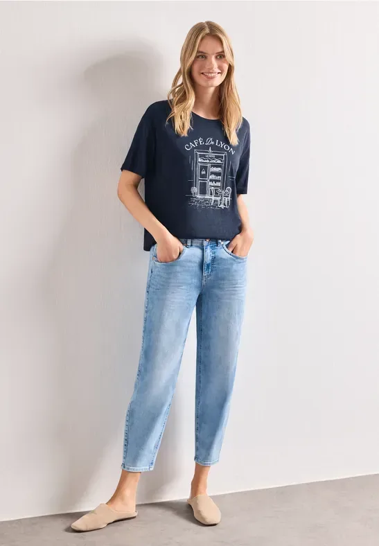 STREET ONE Rundhalsshirt Sommershirt mit Frontprint