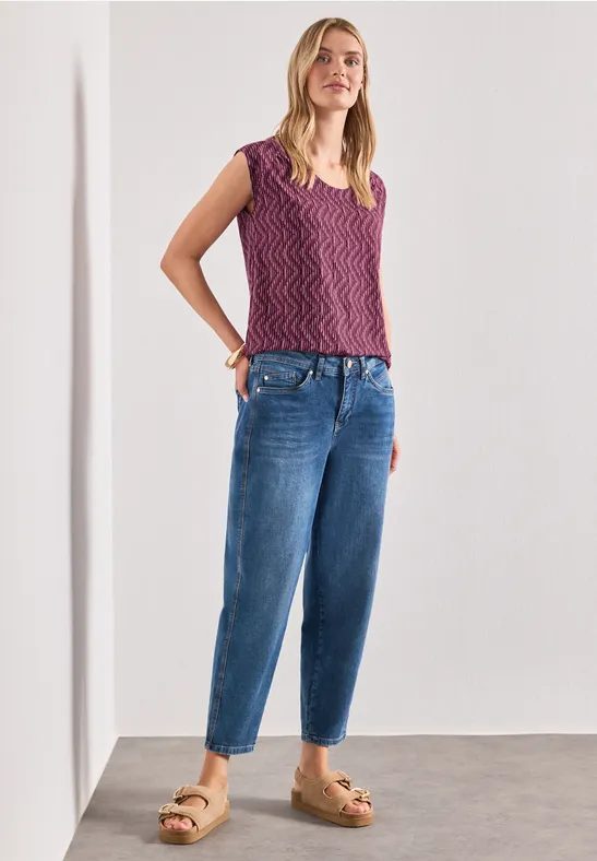 Dropped Shoulder Shirt mit Elastiksaum