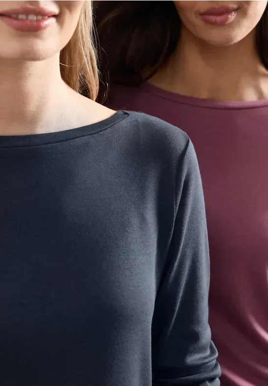 Langarm Shirts mit Boat Neck im 2er-Pack