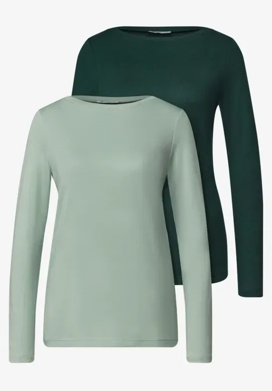 Langarm Shirts mit Boat Neck im 2er-Pack
