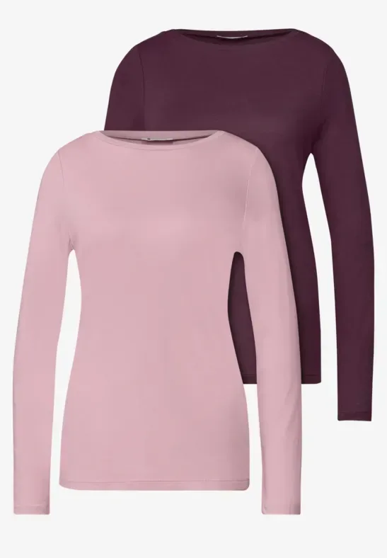 Langarm Shirts mit Boat Neck im 2er-Pack