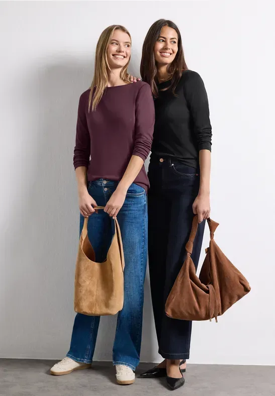 Langarm Shirts mit Boat Neck im 2er-Pack