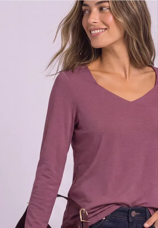 Langarm Shirt mit Carré Ausschnitt