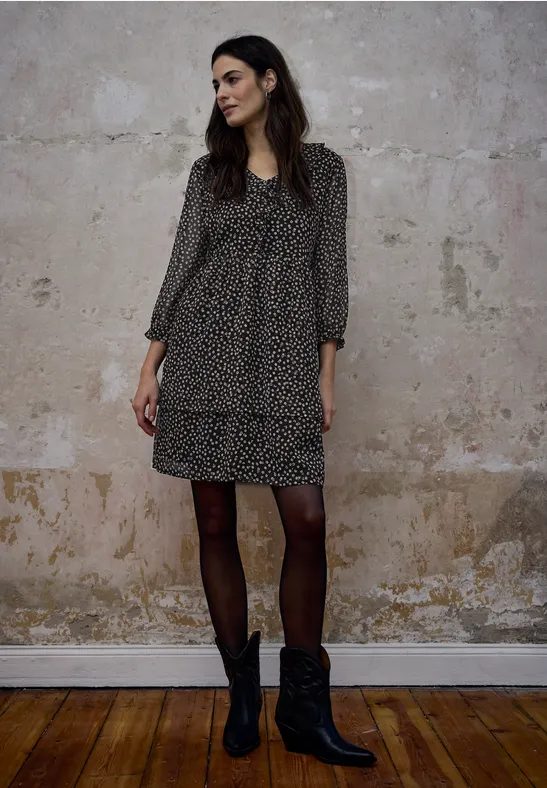 Gemustertes Chiffonkleid
