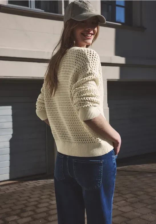 Cardigan mit Rundhals und Zipper