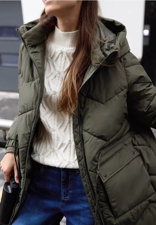 Lange Steppjacke