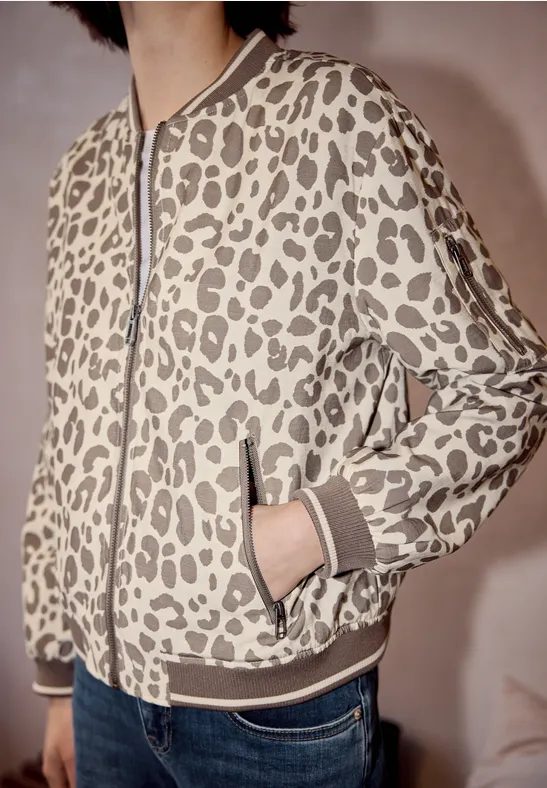 Blouson mit Animal Print und Zipper