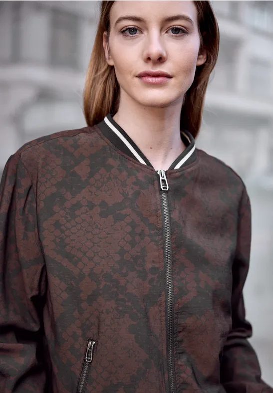 Blouson mit Animal Print und Zipper