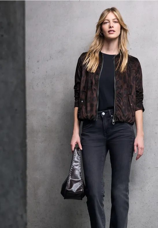 Gemusterter Velours Blouson