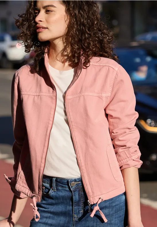 Jeansjacke in pinker Waschung