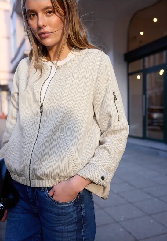 Blouson mit Zipper und Streifen