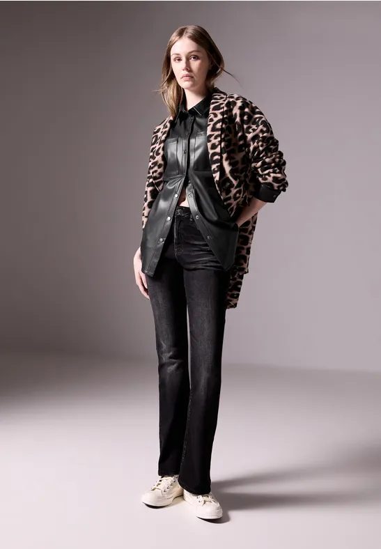 Bluse in Leder