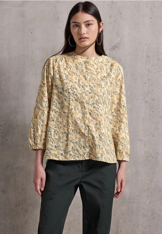 Gemusterte Baumwollbluse