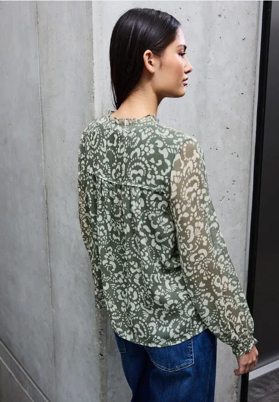 Gemusterte Chiffon Bluse