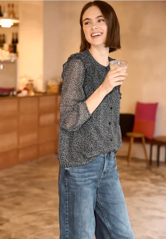 Bluse mit Volants