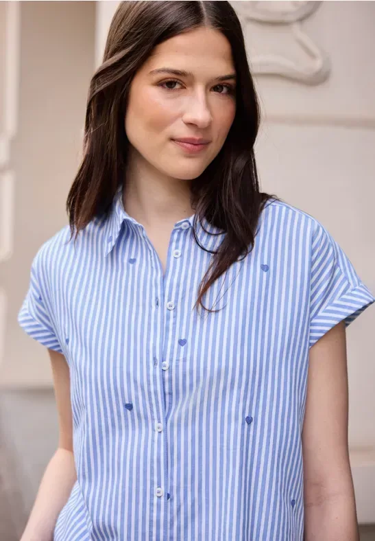 Dropped Shoulder Bluse mit Embroidery