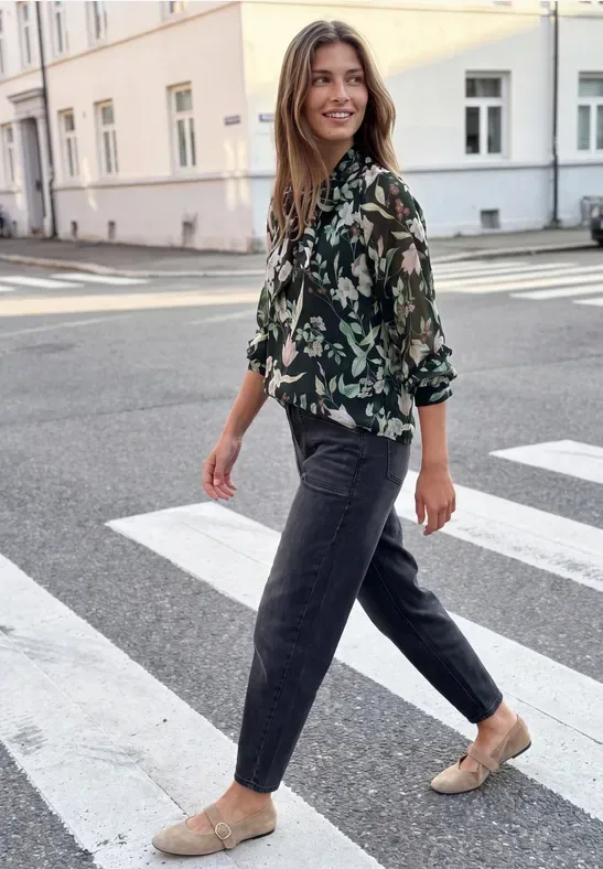 Chiffon-Bluse mit Schleifendetail