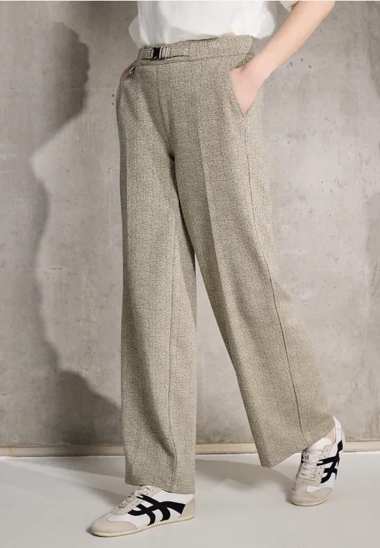 Gemusterte Wide Leg Hose
