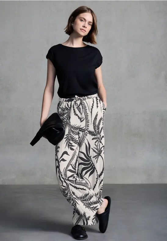 Musselin Wide Leg Hose