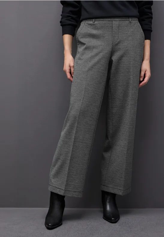 Wide Leg Herringbone Hose