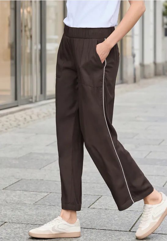Wide Leg Culotte im Loose Fit mit Piping