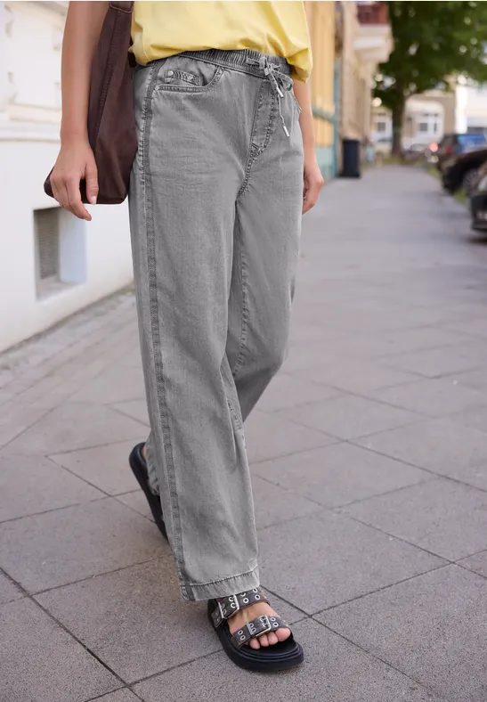 Wide Leg Jeans mit Elastikbund