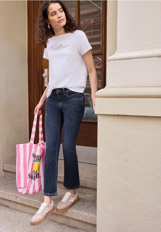 Mid Waist Kick Flare Jeans im Skinny Fit