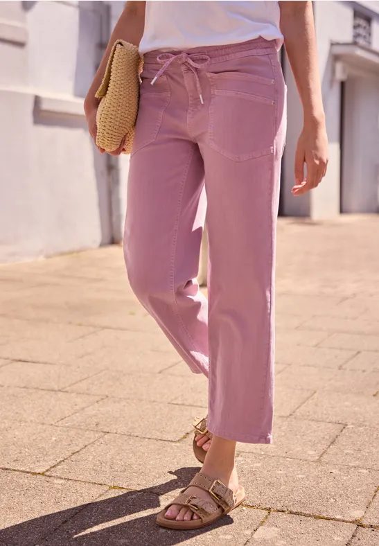 Straight Leg Jeans mit Elastikbund