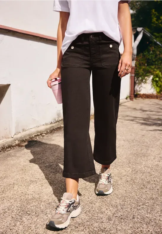 Mid Waist Wide Leg Jeans im Loose Fit