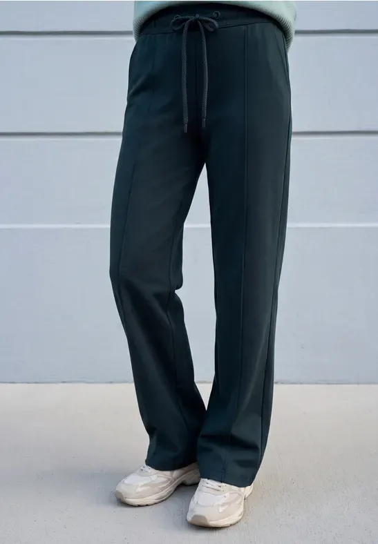 Mid Waist Wide Leg Hose im Casual Fit