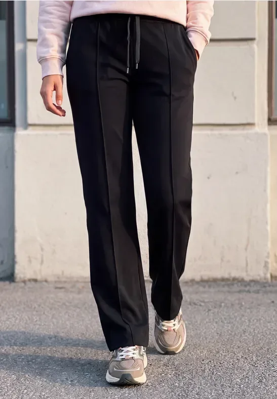 Mid Waist Wide Leg Hose im Casual Fit